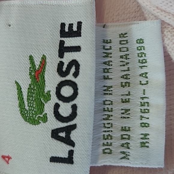 Lacoste Mens  Light Pink Polo Shirt Size M Or 4 Spring , Summer - Picture 10 of 12